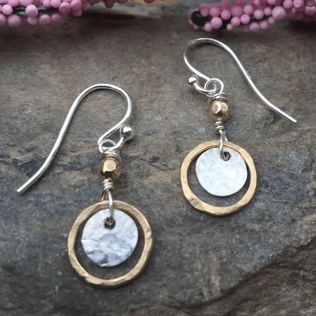 Pendientes Vintage en Tonos de Oro y Acabado Plateado