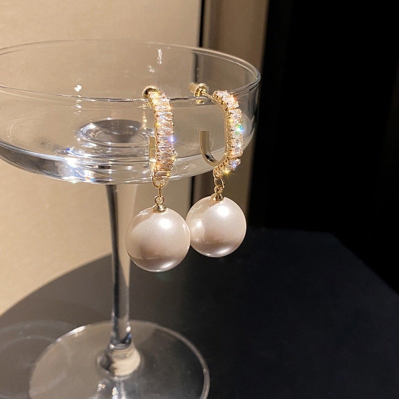 Pendientes de Perlas y Circonitas de Lujo