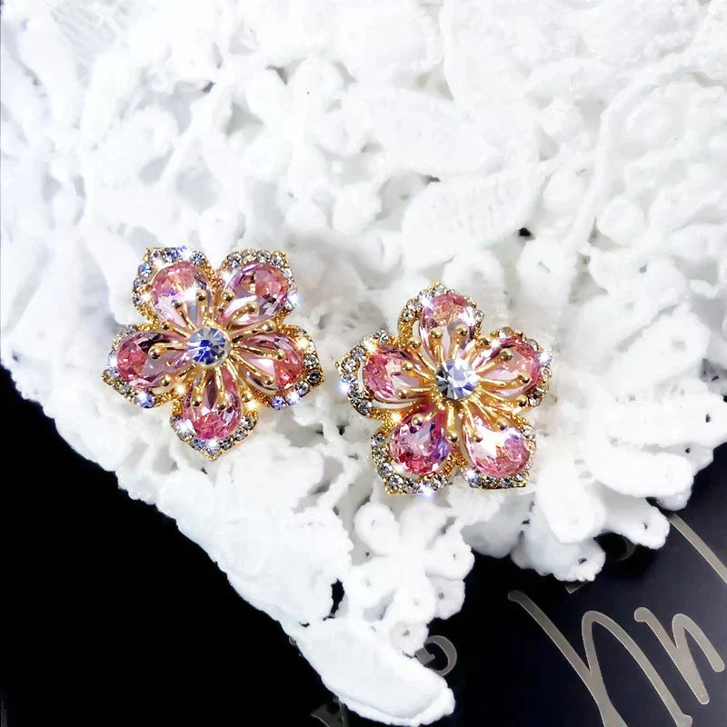 Pendientes de circonita multicolor en plata esterlina