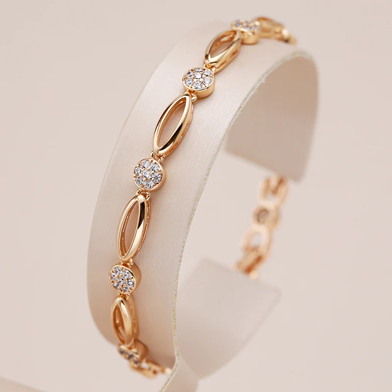 Pulsera Elegante de Zirconia Dorada