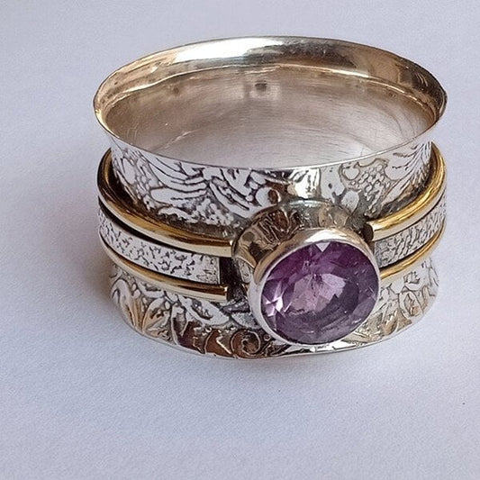 Anillo de meditación de piedra preciosa bohemio