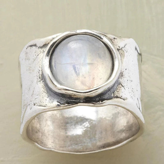 Anillo de Piedra Luna Plata