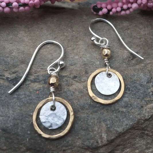 Pendientes Vintage en Tonos de Oro y Acabado Plateado