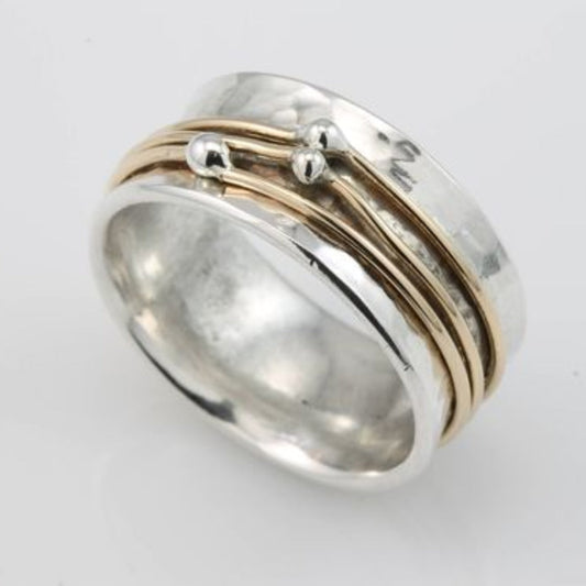 Anillo de plata en capas doradas vintage