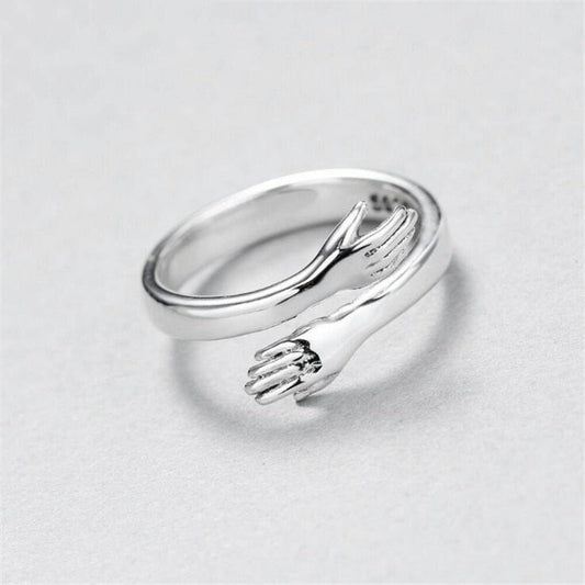 Anillo Ajustable de Abrazo de Plata