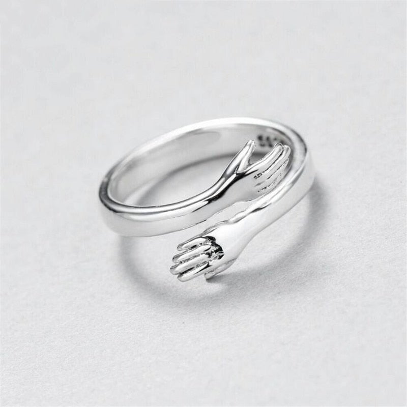 Anillo Ajustable de Abrazo de Plata
