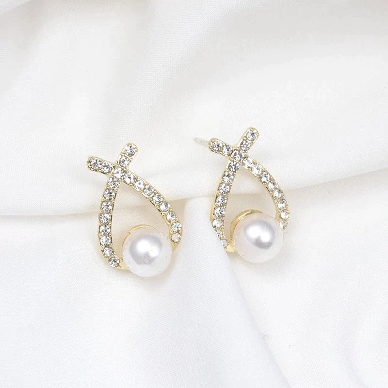 Pendientes de perlas con brillo