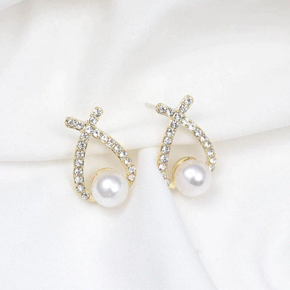 Pendientes de perlas con brillo
