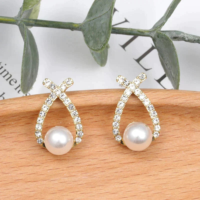 Pendientes de perlas con brillo