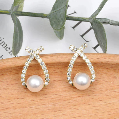 Pendientes de perlas con brillo