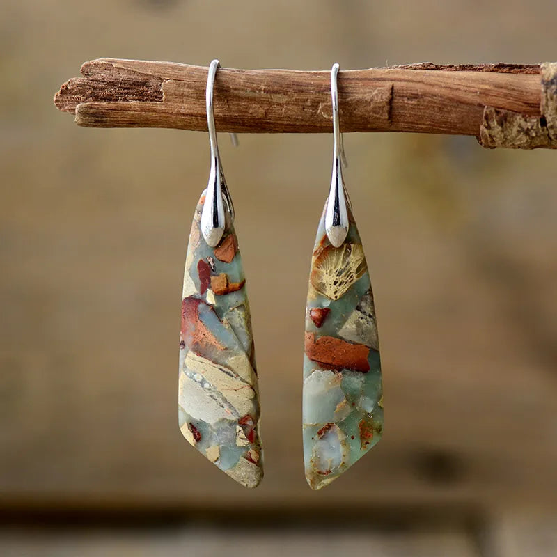 Pendientes de piedra natural vintage
