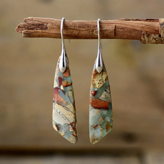 Pendientes de piedra natural vintage