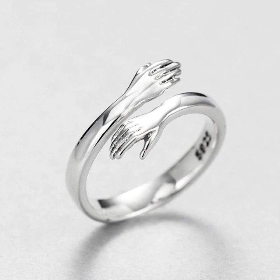 Anillo Ajustable de Abrazo de Plata
