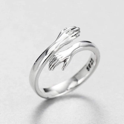 Anillo Ajustable de Abrazo de Plata