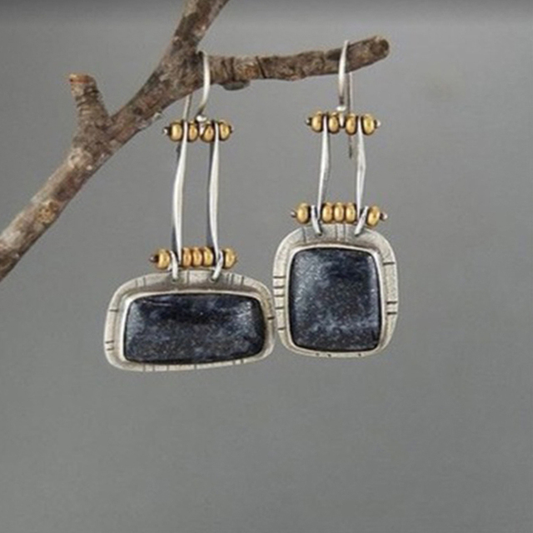 Aretes Plateados Medianoche Vintage