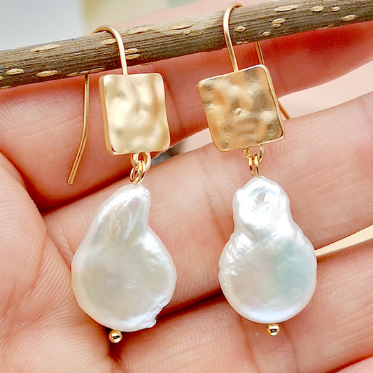 Pendientes de Perlas de Agua Dulce Vintage