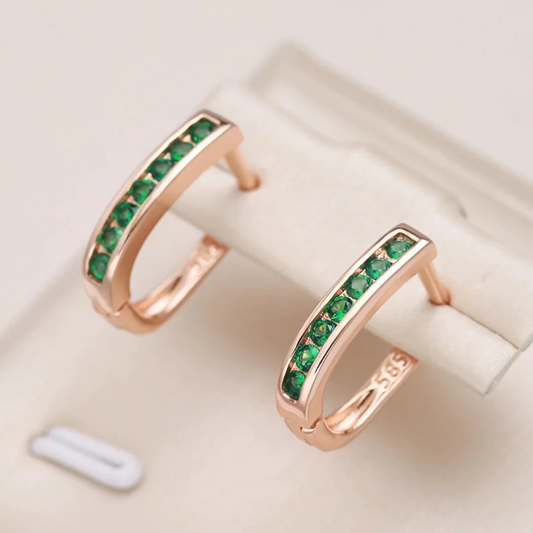 Pendientes de Piedra Preciosa Verde Elegantes
