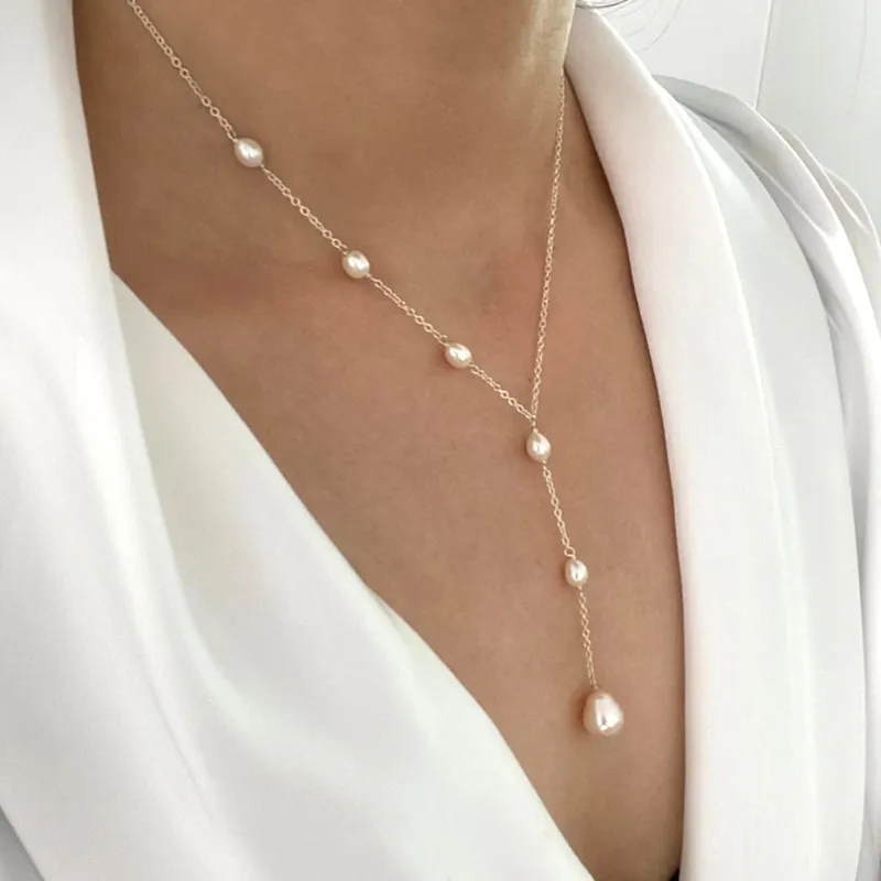 Collar de perlas colgante vintage