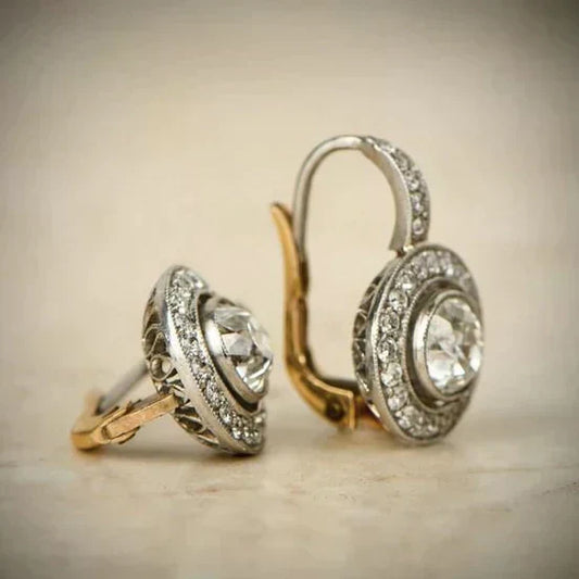 Pendientes de plata vintage con circón