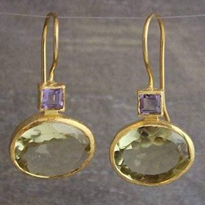 Pendientes de Gemas Verdes Vintage