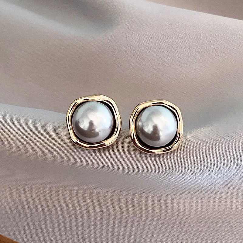 Pendientes de Perlas Negros Elegantes