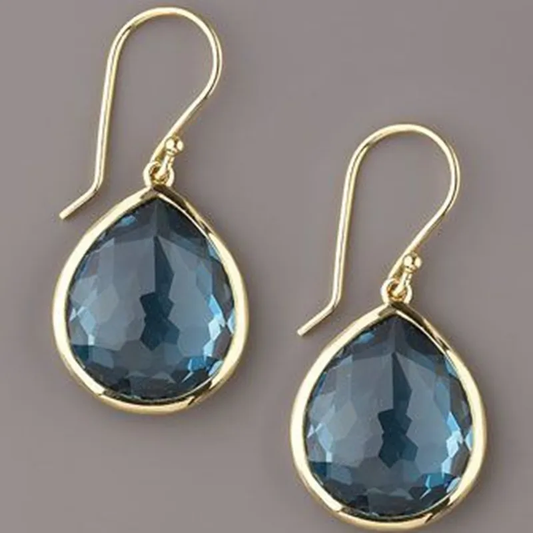 Pendientes Colgantes de Joyas Azules Vintage