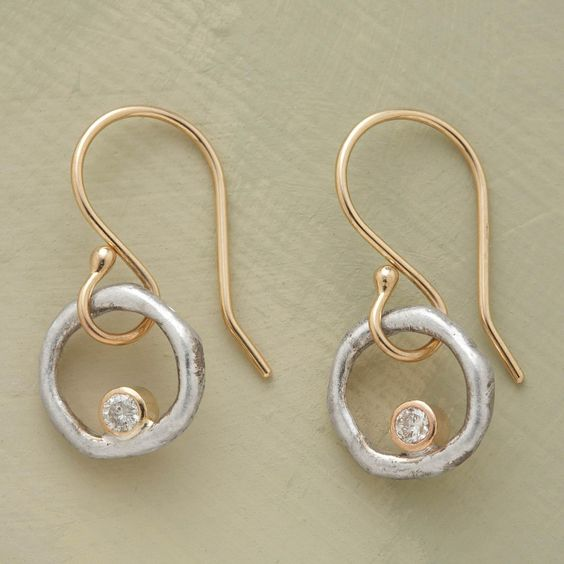 Pendientes de Zirconia Vintage en Oro y Plata
