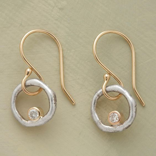 Pendientes de Zirconia Vintage en Oro y Plata