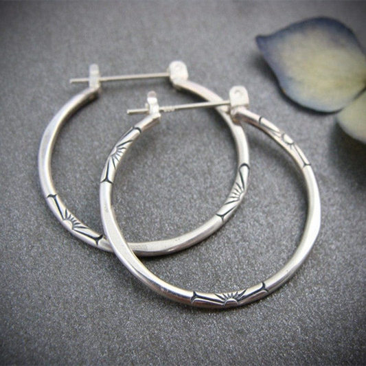 Pendientes de aro plateados vintage