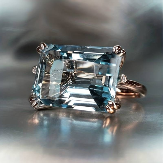 Anillo de Zirconia Azul Vintage