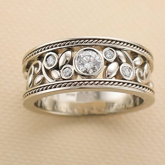 Anillo Vintage de Plata y Circonia