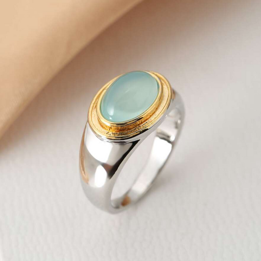 Anillo de Luna Verde Vintage