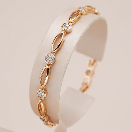 Pulsera Elegante de Zirconia Dorada